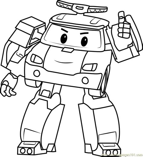 Poli Coloring Page for Kids - Free Robocar Poli Printable Coloring ...