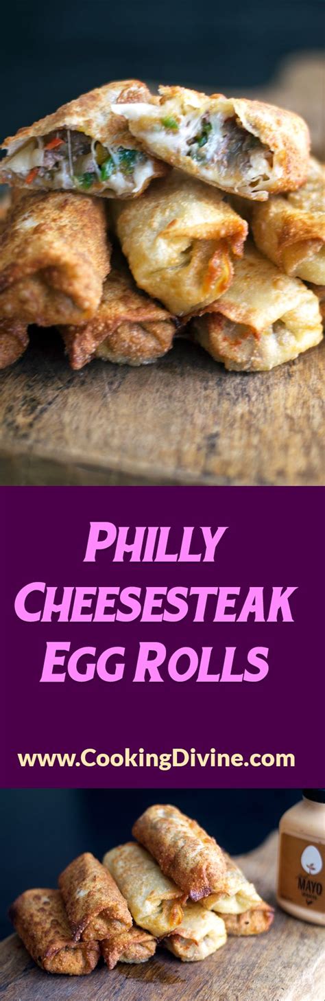 The Best Philly Cheesesteak Egg Roll Recipe - Cooking Divine | Recipe | Egg rolls, Recipes ...