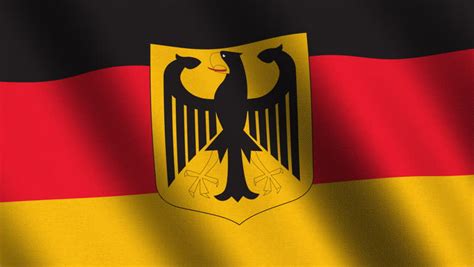 Flag Of Germany With Eagle Waving In The Wind - Highly Detailed Fabric Texture - Seamless ...