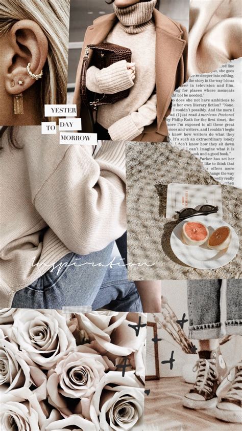 Collage beige aesthetic inspiration by @_crossedfingers | Photographie