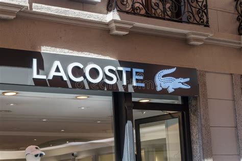 Logo and Sign of Lacoste. Lacoste is a French Company, Founded in 1933 by Tennis Player Rene ...