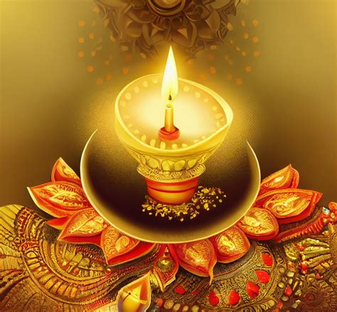 Free Gold Happy Diwali Background Image