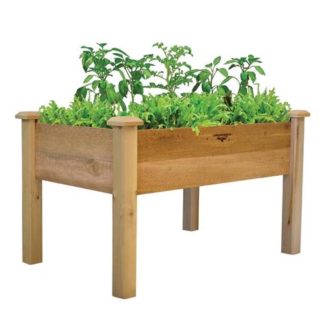 Gronomics 48-in x 30-in Rustic Red Cedar Rustic Raised Planter Box at Lowes.com