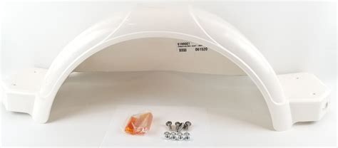 Shorelander SK0119-01 Right White Poly Fender Kit for 13" Tires - 9" Width | Hanna Trailer Supply