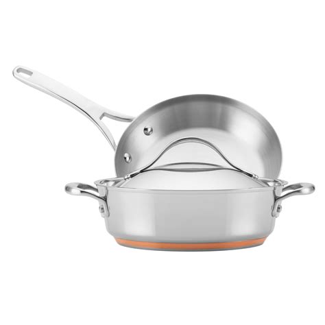 Anolon Nouvelle Copper Stainless Steel Cookware Set - So Olive