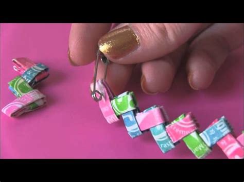 DIY: Candy Wrapper Link Jewelry. [[Starburst Bracelet]]