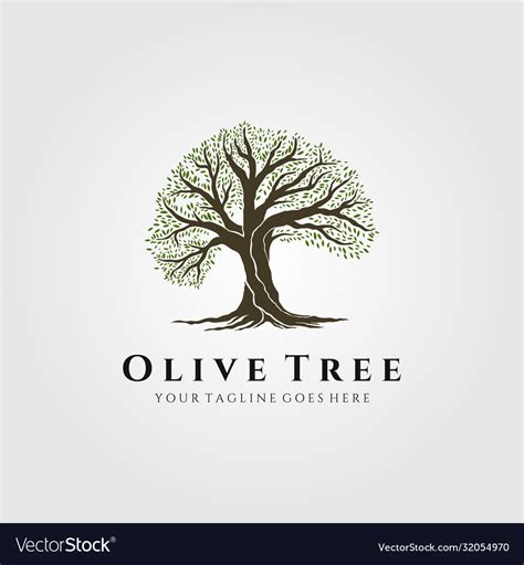 Vintage tree nature logo design Royalty Free Vector Image