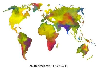 World Map Drawn Watercolor Stock Illustration Stock Illustration ...