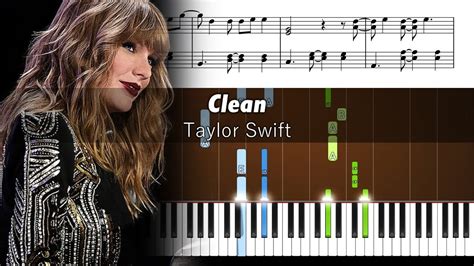 Taylor Swift - Clean - Piano Tutorial with Sheet Music - YouTube