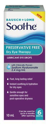 Bausch+Lomb Soothe PreservativeFree Dry Eye Therapy | Walmart Canada