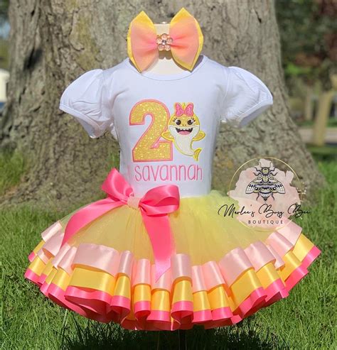 Baby Shark Birthday Outfit Baby Shark Tutu Outfit Girls | Etsy