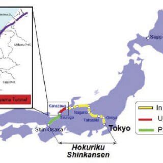 Hokuriku Shinkansen Line and tunnel location map. | Download Scientific Diagram