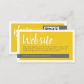 Modern yellow & grey with QR code wedding website Enclosure Card | Zazzle