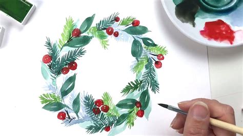 Christmas Wreath | WATERCOLOR - YouTube