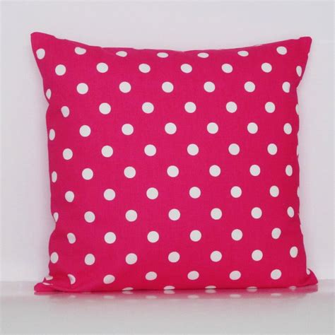 Pink Polka Dot Pillow Cover, Pink Pillow Cover, Fuchsia Polka Dot Pillow, Polka Dot Throw Pillow ...