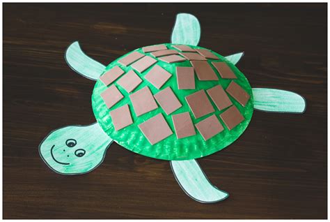 Paper Plate Turtle Craft for Kids (+ Free Printable Template!) - Six ...