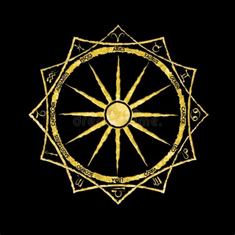 Illustration of a Golden Compass on Black Stock Illustration ...