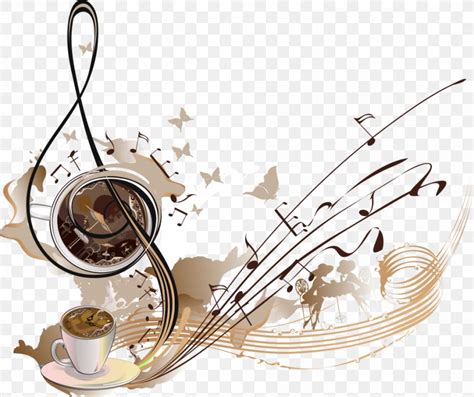 Coffee Cafe Musical Note Illustration, PNG, 953x799px, Watercolor, Cartoon, Flower, Frame, Heart ...