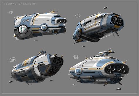 ArtStation - Subnautica: Sci-Vessel Starship Early Concepts V2