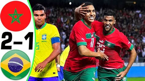 Morocco vs Brazil 2-1 - Goals and Highlights 25/03/2023 HD - YouTube