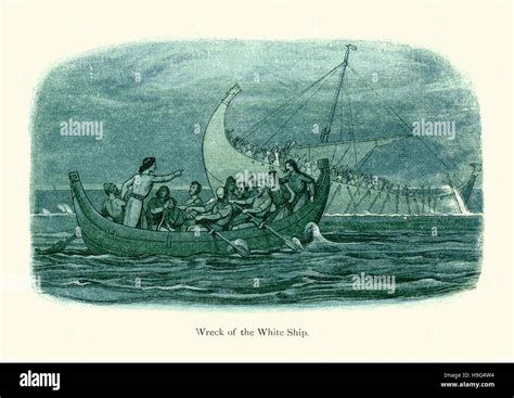 Wreck of the White Ship. The White Ship, a 12th-century vessel, sank Stock Photo: 126359552 - Alamy