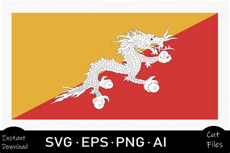 BHUTAN Country Flag SVG, EPS, AI, PNG Sublimation - Crella