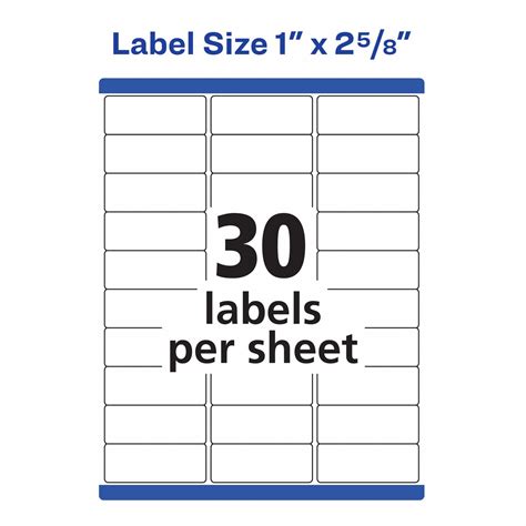 AVERY Laser Label: 5,520 Avery Template #, White, 1 in Label Ht, 2 5/8 ...