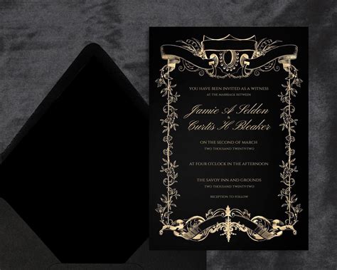 Black And Gold Invitation Template