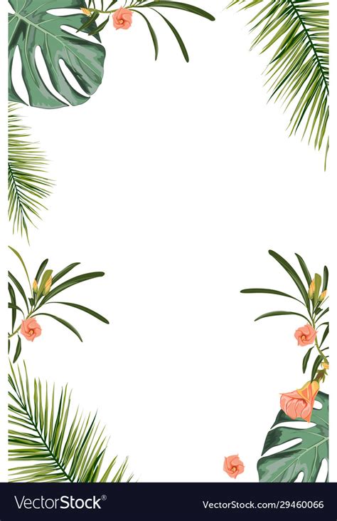 Tropical design border frame template Royalty Free Vector