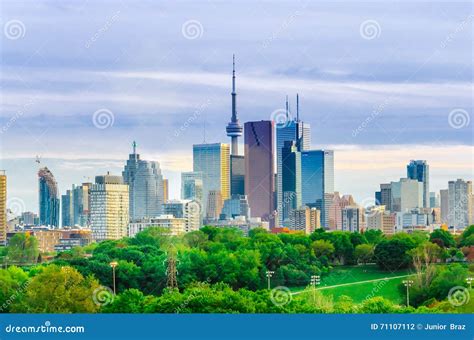 Toronto Skyline, Downtown with Cn Tower in the Spring Editorial Photography - Image of modern ...