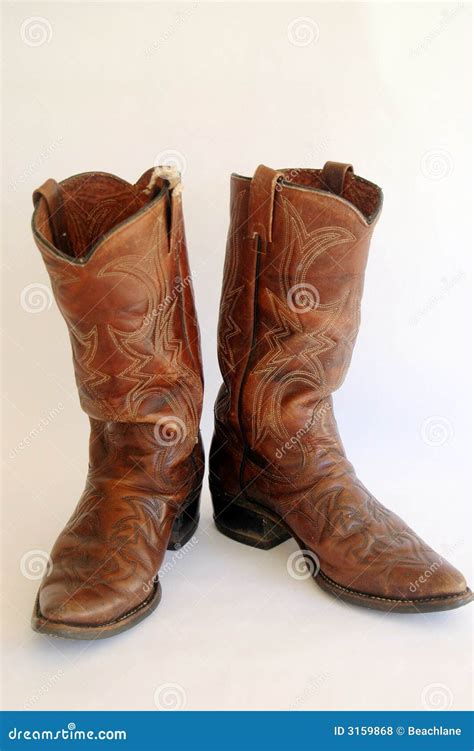 Brown Leather Cowboy Boots stock photo. Image of detail - 3159868