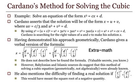 Extra-math - Cardano's Method for Solving Cubic Equation...