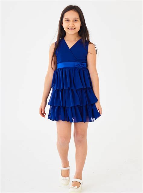 Navy Blue - Girls` Dress