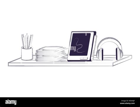 Desk and office supplies design Stock Vector Image & Art - Alamy