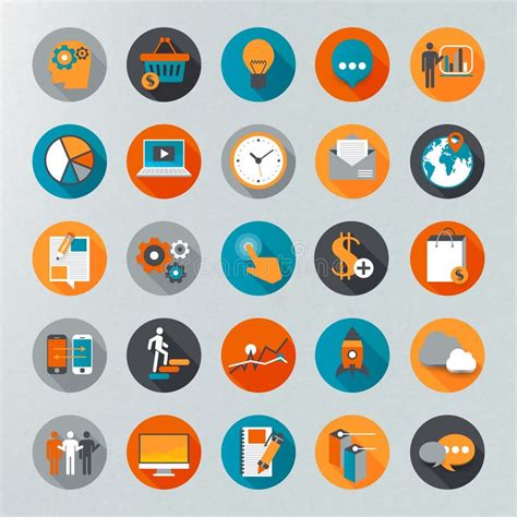 Flat design icon set stock vector. Illustration of design - 40985961