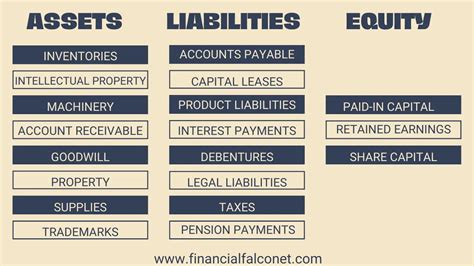 List of Assets, Liabilities, and Equity with Examples - Financial Falconet