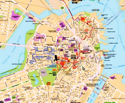 Best Boston Map for Visitors - Free Sightseeing Map - Boston Discovery Guide