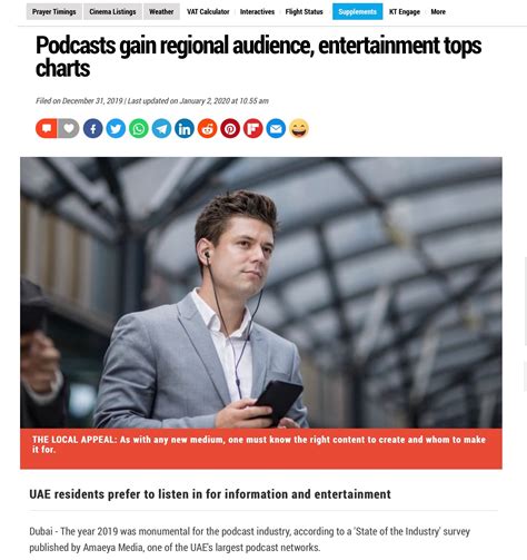 Khaleej Times: Podcasts gain regional audience