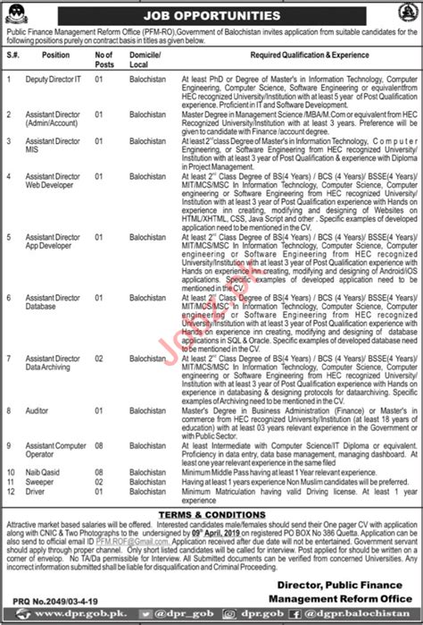 Finance Department Deputy & Assistant Director Jobs 2019 2024 Job Advertisement Pakistan