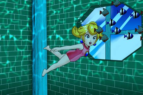 Peach's aquarium swim by UWDennis on DeviantArt