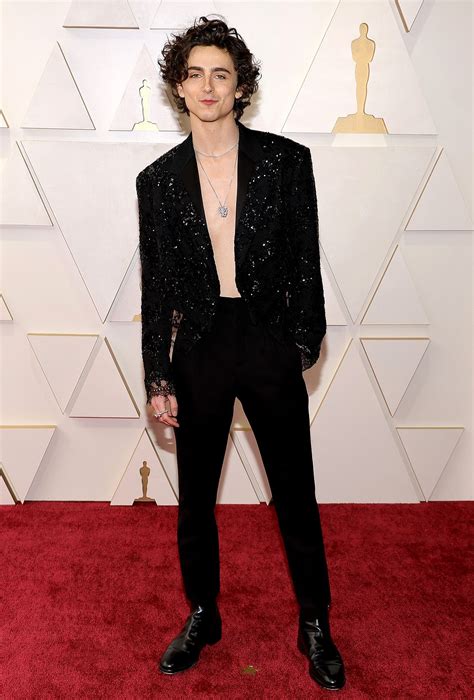 Timothée Chalamet Goes Shirtless in Louis Vuitton at 2022 Oscars