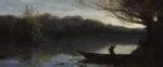 JEAN-BAPTISTE-CAMILLE COROT | BATELIER ABORDANT À LA RIVE, LE SOIR | 19th Century European Art ...
