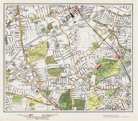 East Finchley, Muswell Hill Map London 1932 #29-30 | eBay