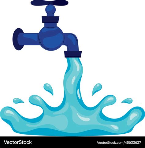 Flowing water faucet Royalty Free Vector Image