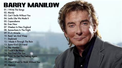 Barry Manilow Greatest Hits (Full Album) Best Songs Of Barry Manilow ...