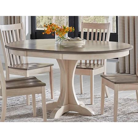 Archbold Furniture Amish Essentials Casual Dining 4074242Bx1+4074242Tx1 Round Mary Dining Table ...