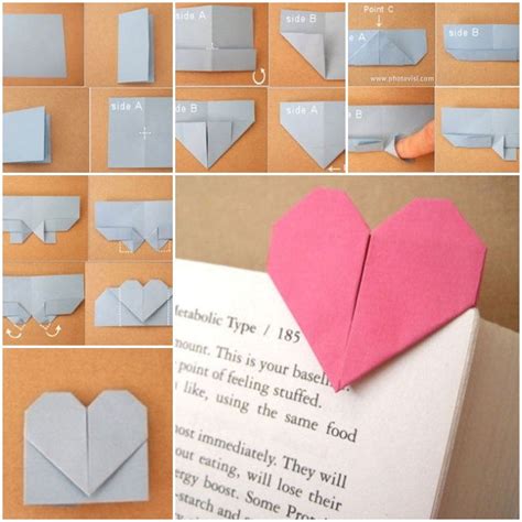 DIY Origami Heart Shaped Bookmark