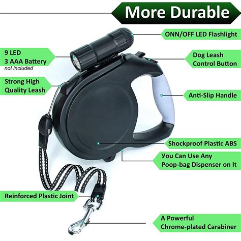 Large Dog Leash Retractable Dog Leash Extra Long 26 ft Big Walking Leash Heavy Duty Large Breed ...