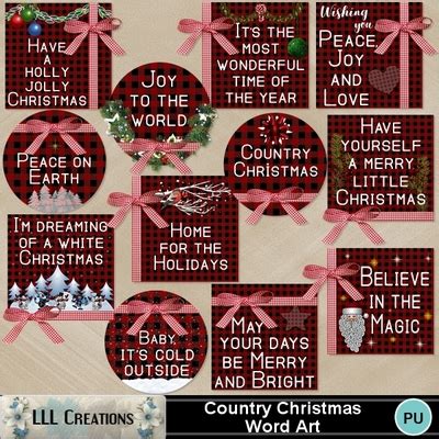 Digital Scrapbooking Kits | Country Christmas Word Art-(LLLCrtn) | Decorative, Family, Friends ...