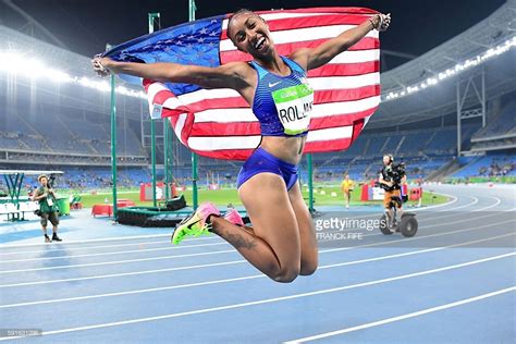 Gold medallist USA's Brianna Rollins celebrates winning the gold medal ...